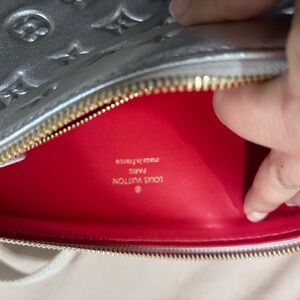 Louis Vuitton Silver and Red Cosmetic Case